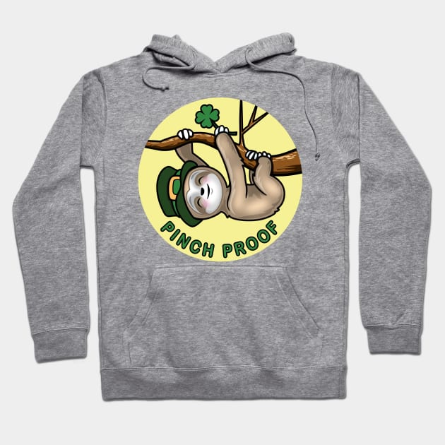 Pinch Proof St. Patrick’s Day Cute Lucky Sloth Hoodie by PnJ